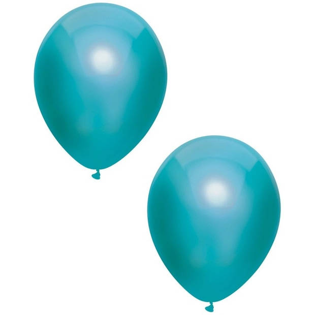 10x Petrol blauwe metallic ballonnen 30 cm - Ballonnen