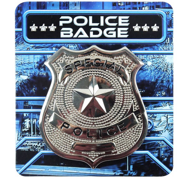Zilveren politie badge accessoires - Verkleedattributen