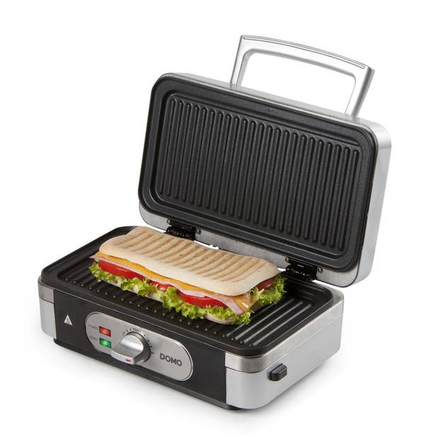 Domo DO9136C - Snackmaker 3-in-1 - Tosti/Croque - Grill/Panini - Wafel - Zilver