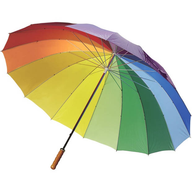 Grote paraplu regenboog 130 cm - Paraplu's