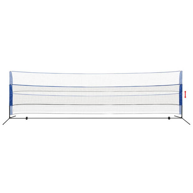 The Living Store Recreatief Badmintonnet - 600 x 72 cm - Verstelbaar frame - PE gaasnet - Incl - accessoires