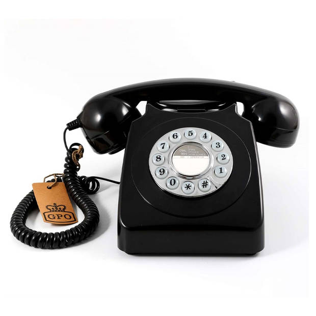 GPO 746 Druktoets Telefoon - Aan te Sluiten op Modem - Zwart
