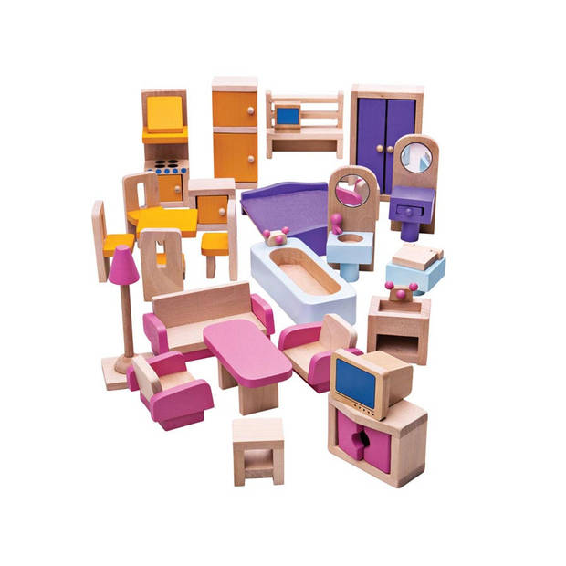 BigJigs houten poppenhuis meubels Doll Furniture Set