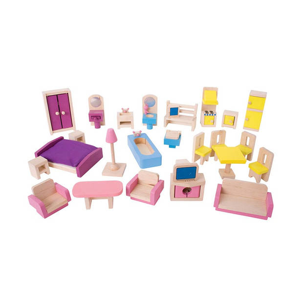 BigJigs houten poppenhuis meubels Doll Furniture Set