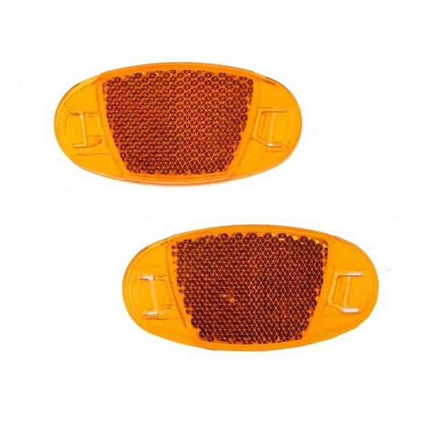 2x spaakreflectoren / fiets reflectoren oranje - Fietsreflectoren