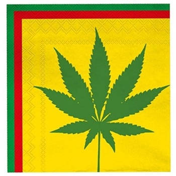 Cannabis plant thema servetten 20 stuks - Feestservetten
