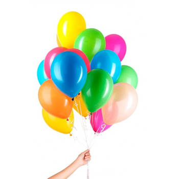 30x Gekleurde heliumballonnen met lint - Ballonnen