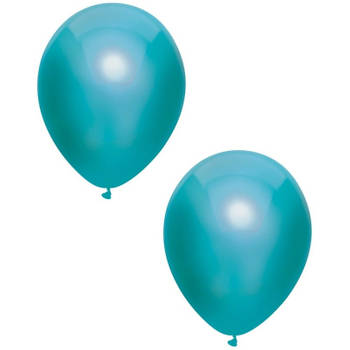 10x Petrol blauwe metallic ballonnen 30 cm - Ballonnen