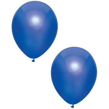 10x Donkerblauwe metallic ballonnen 30 cm - Ballonnen