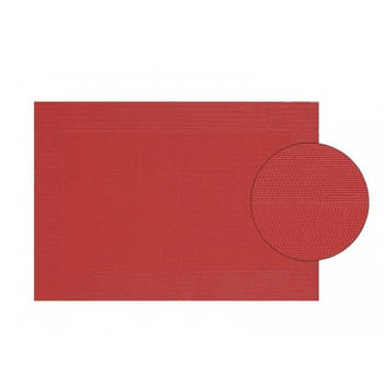 Onderlegger placemat rood gevlochten 45 x 30 cm - Placemats