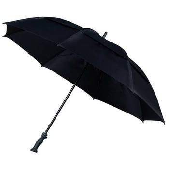 Extra sterke storm paraplu zwart 130 cm - Paraplu's