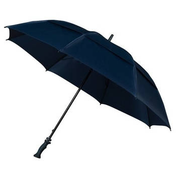 Extra sterke storm paraplu donkerblauw 130 cm - Paraplu's