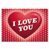 Romantische Valentijnskaart I Love You ansichtkaart met hartjes - Verjaardagskaarten