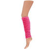 Neon roze beenwarmers met pluche - Verkleed beenwarmers