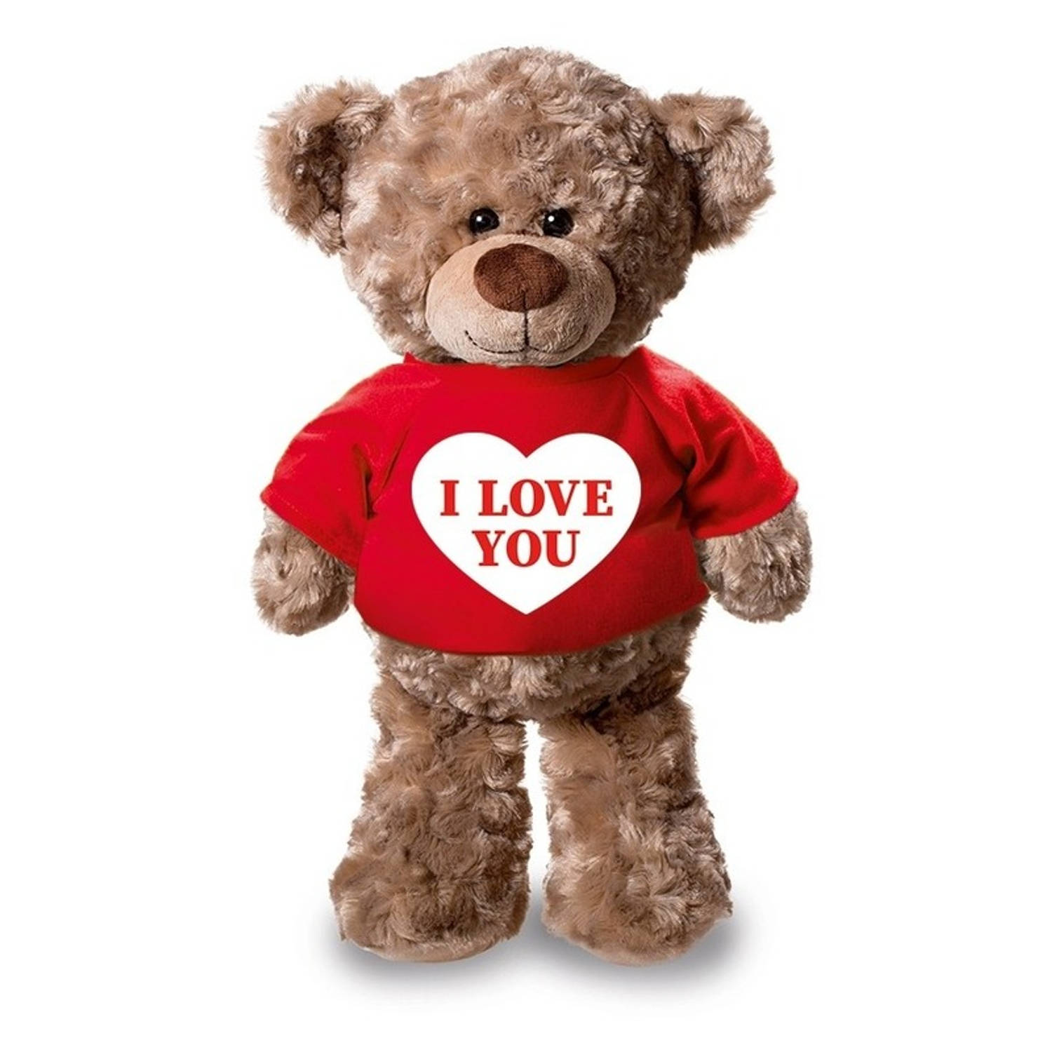Valentijn Knuffelbeer I love you met rood shirtje en hartje 24 cm Valentijn- romantisch cadeau