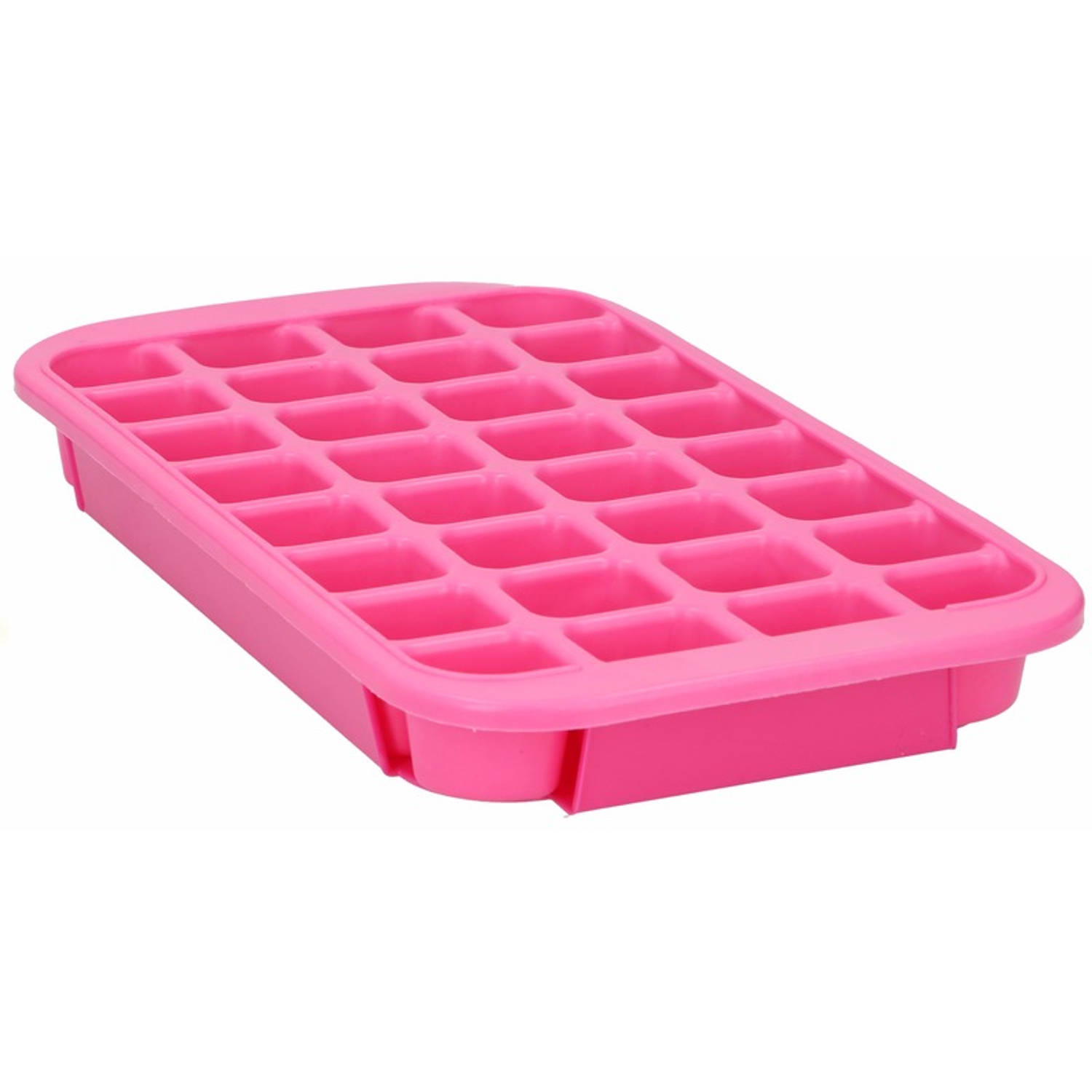 XL ijsblokjes maken vorm roze 32 blokjes IJsblokjesvormen
