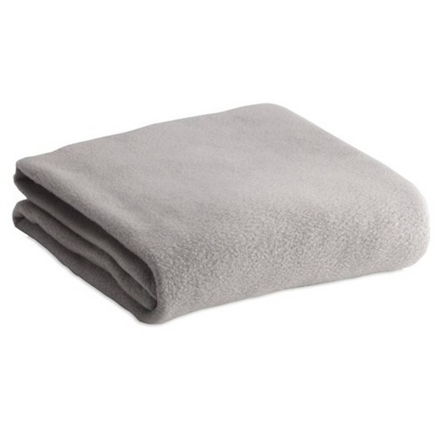 Fleece deken-plaid grijs 120 x 150 cm