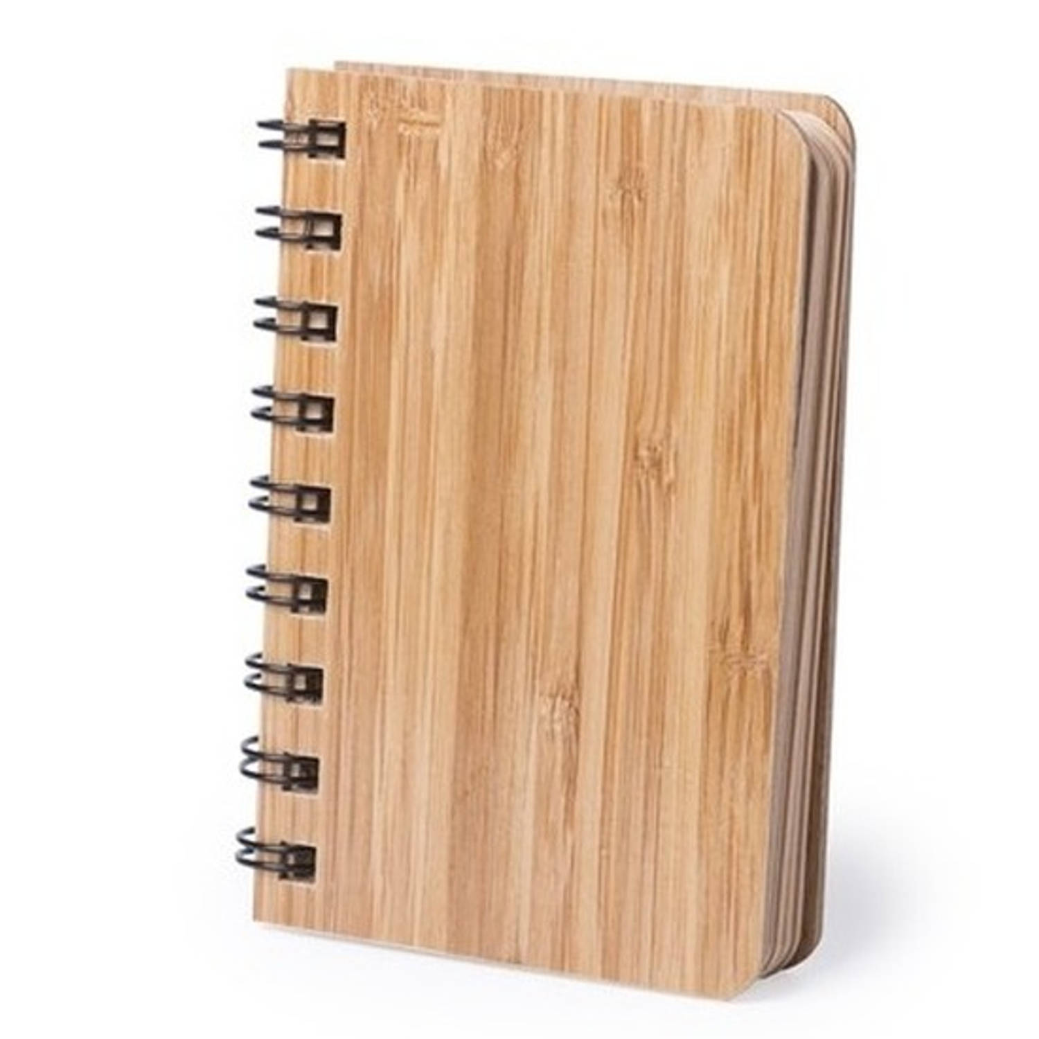Notitieboekje/schriftje Met Bamboe Kaft 9 X 12 Cm - Notitieboek