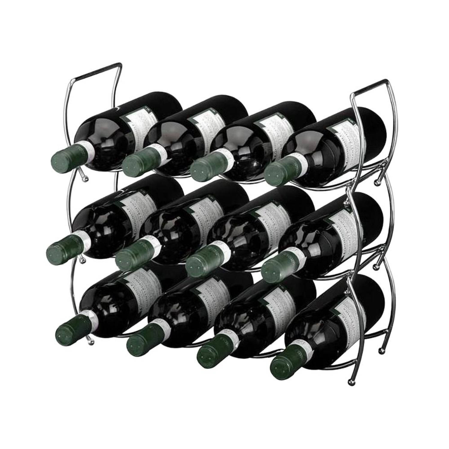 Excellent Houseware Wijnrek - 42 cm - Stapelbaar - 12 flessen | Blokker