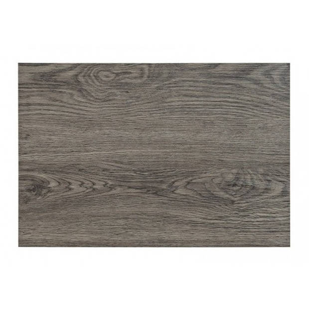 6x Onderlegger van grijs hout print 45 x 30 cm - Placemats