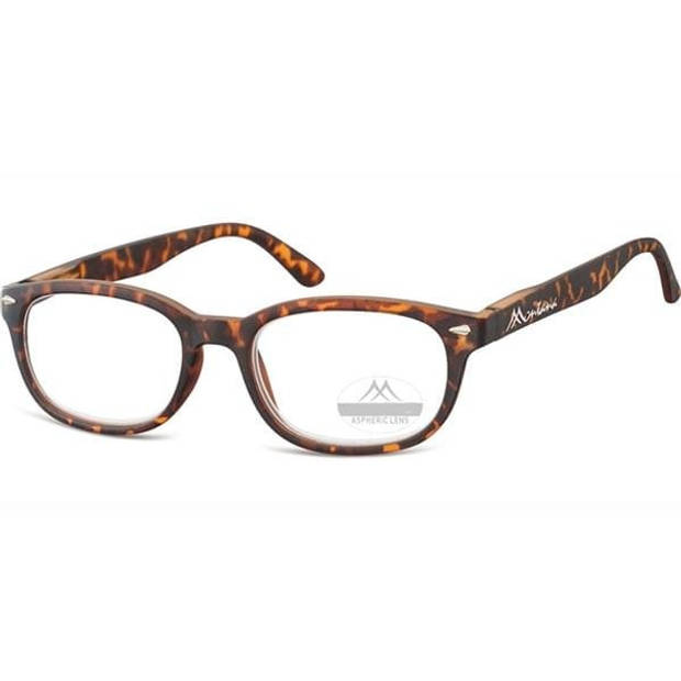 Montana leesbril rechthoekig bruin turtle sterkte +2,50 (BOX70)