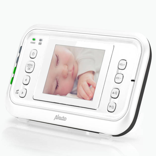 Babyfoon met camera en 2.4" kleurenscherm Alecto DVM-73 Wit-Antraciet