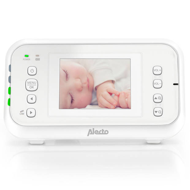 Babyfoon met camera en 2.4" kleurenscherm Alecto DVM-73 Wit-Antraciet