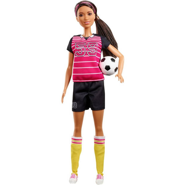 Barbie Careers tienerpop voetballer roze 33 cm