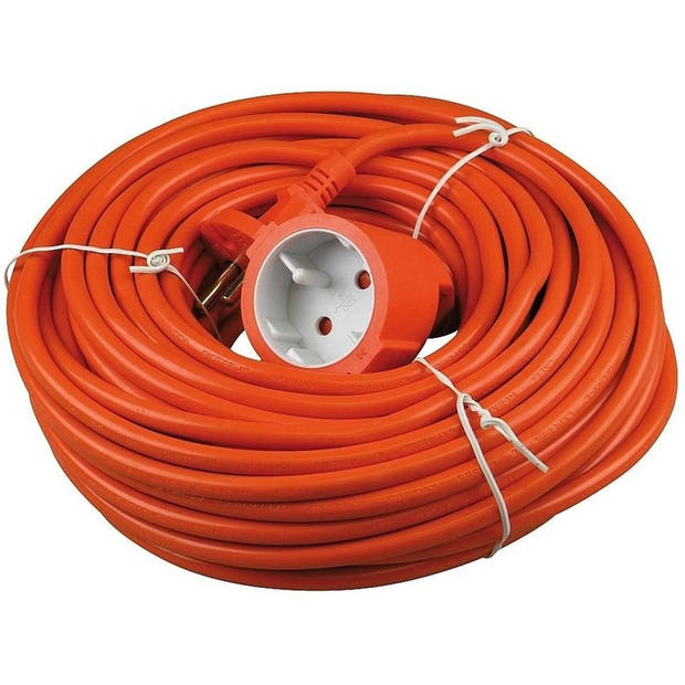 Verlengsnoer/kabel oranje 20 meter binnen/buiten - Verlengsnoeren