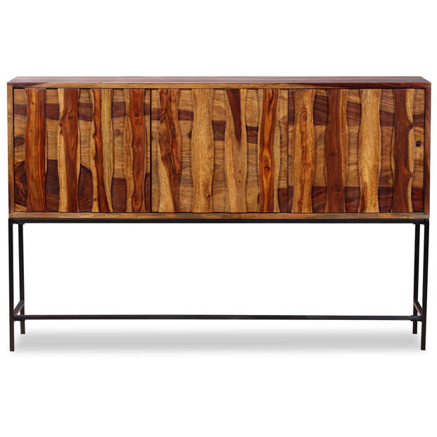 The Living Store Sheeshamhouten dressoir - 120 x 30 x 80 cm - met smeedijzeren poten