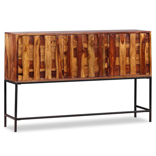 The Living Store Sheeshamhouten dressoir - 120 x 30 x 80 cm - met smeedijzeren poten