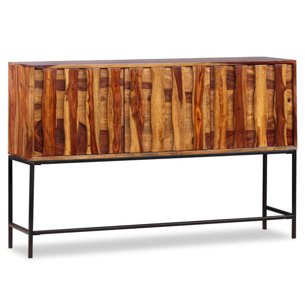 The Living Store Sheeshamhouten dressoir - 120 x 30 x 80 cm - met smeedijzeren poten