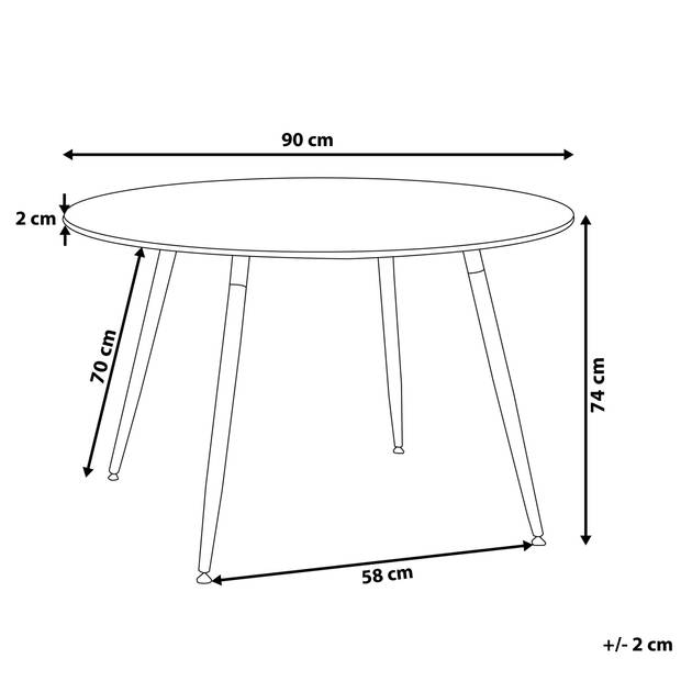 Beliani BOVIO - Eettafel-Zwart-MDF