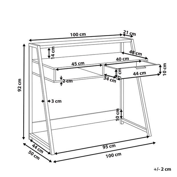 Beliani CALVIN - Bureau-Wit-MDF