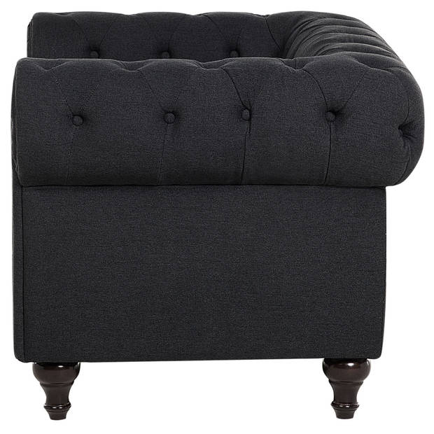 Beliani CHESTERFIELD - Fauteuil-Grijs-Polyester