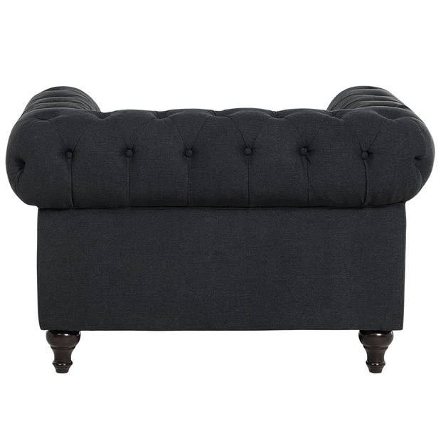 Beliani CHESTERFIELD - Fauteuil-Grijs-Polyester