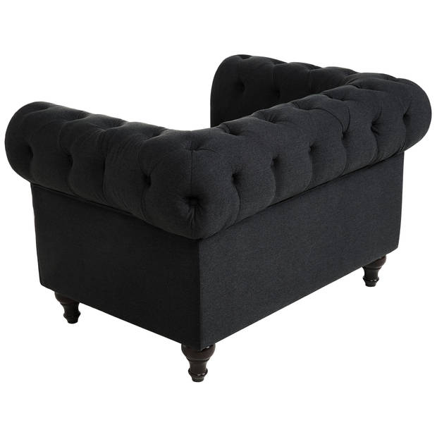 Beliani CHESTERFIELD - Fauteuil-Grijs-Polyester