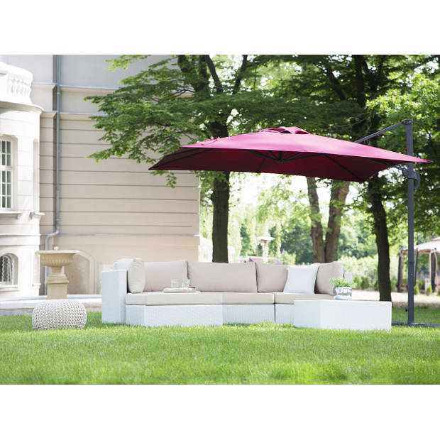 Beliani MONZA - Cantilever parasol-Rood-Polyester
