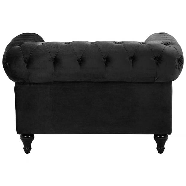 Beliani CHESTERFIELD - Fauteuil-Zwart-Fluweel