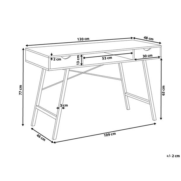 Beliani CLARITA - Bureau-Wit-MDF