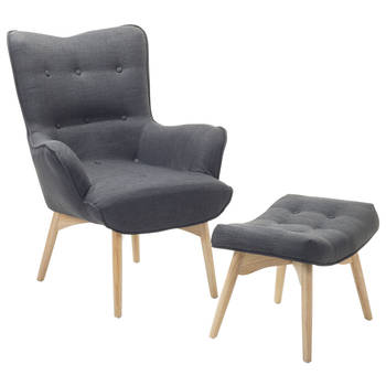 Beliani VEJLE - Fauteuil-Grijs-Polyester