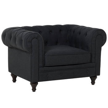 Beliani CHESTERFIELD - Fauteuil-Grijs-Polyester