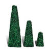 The Living Store Buxus Set - Piramidevormig - Kunststof - Gemengd groen - 3 stuks