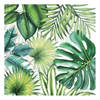 Ambiente tafel servetten tropische planten groen 40x stuks 33 x 33 cm - Feestservetten