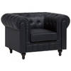 Beliani CHESTERFIELD - Fauteuil-Zwart-Kunstleer