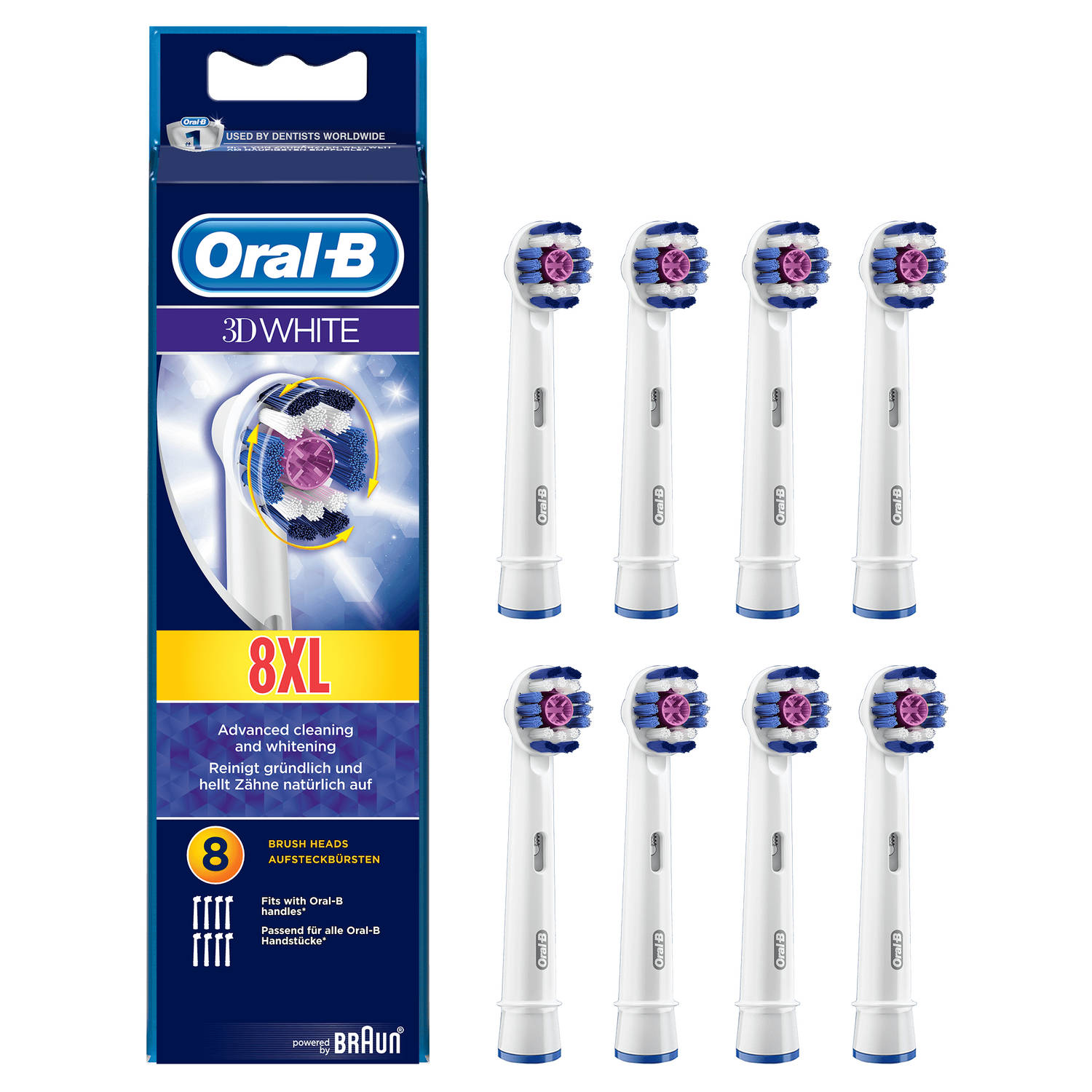 Oral-B opzetborstels 3D White 8 stuks | Blokker