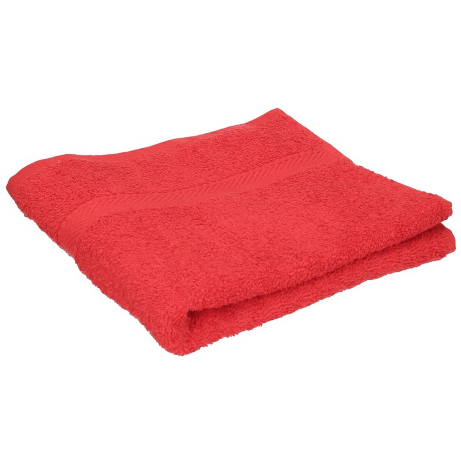 Luxe handdoek rood 50 x 90 cm 550 grams Badkamer textiel badhanddoeken