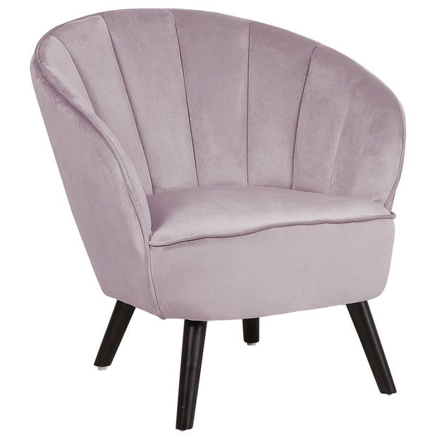 Beliani DALA - Fauteuil-Roze-Fluweel