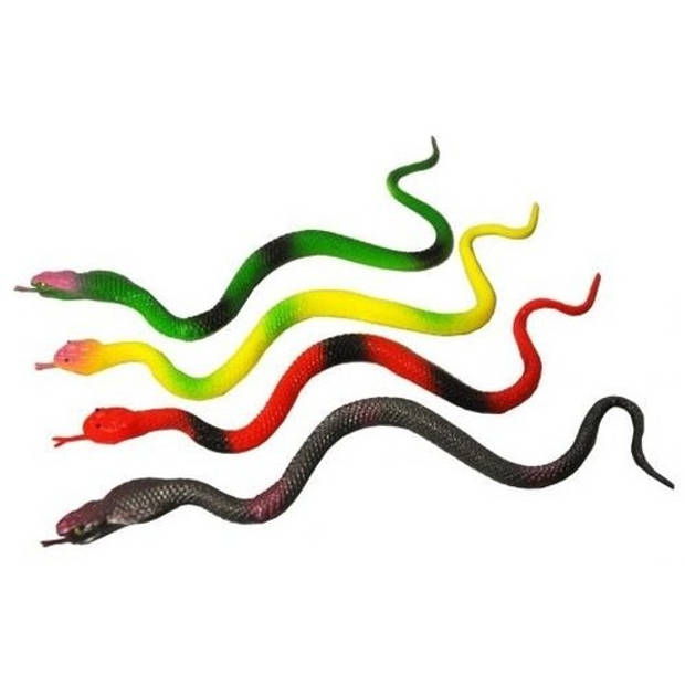Plastic speelgoed slangen 4x stuks 23 cm - Speelfiguren