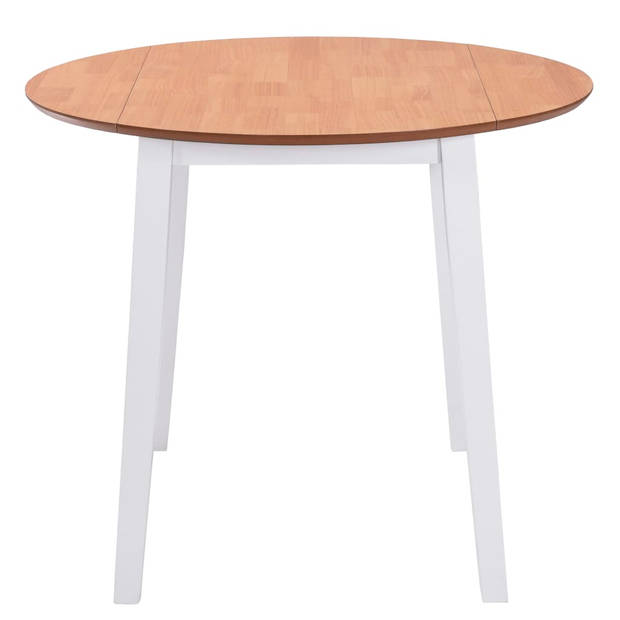 vidaXL Eettafel inklapbaar rond MDF wit